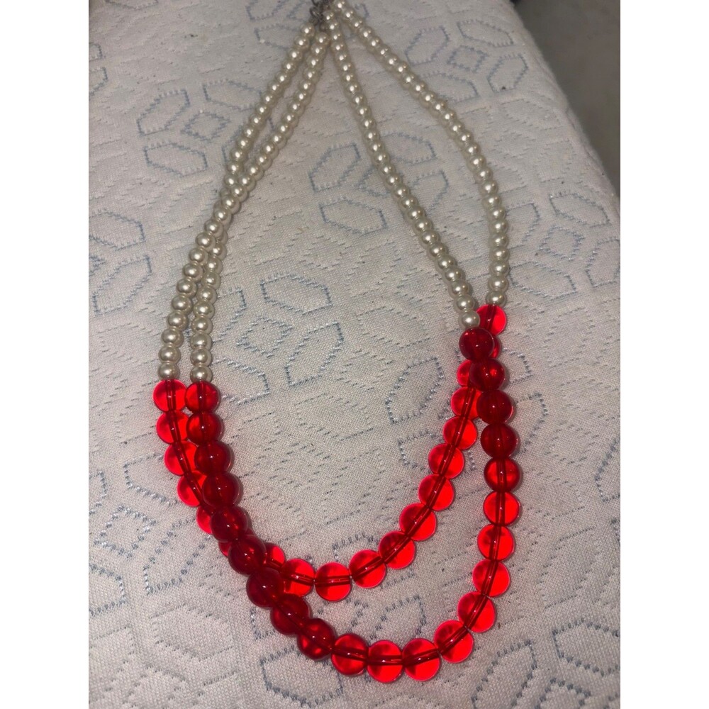 red glass vintage czech necklace